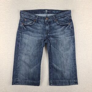 7 For All Mankind Jeans Shorts‎ Womens 29 Dojo Short 15" Inseam Blue